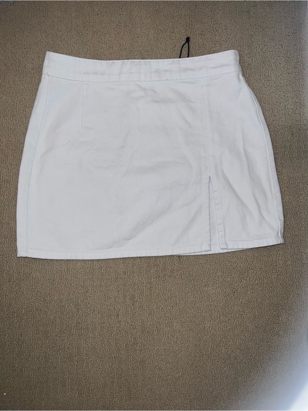 Lioness White Mini Skirt with Front Slit